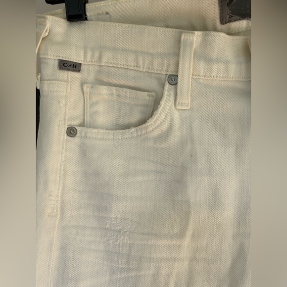 Citizens Of Humanity Agnes Crop Mid Rise Slim Straight Cream Off White Jeans 25 - Picture 2 of 7